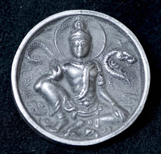 Silver Jatukam Ramathep with Wat Mahathat (Thai Amulet)